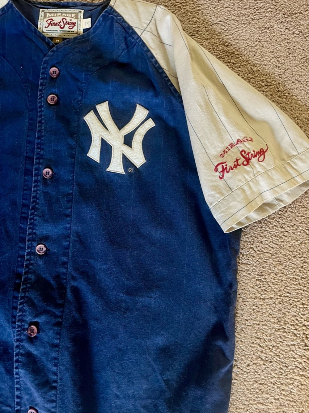 Mirage First String Vintage NY Yankees 1961 Jersey Large Cooperstown Blue MLB - Picture 7 of 7